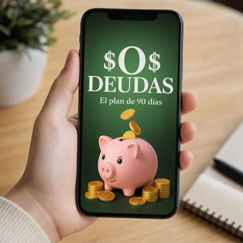 Portada del manual SOS Deudas en la pantalla de un celular